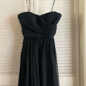 Black strapless knee length dress